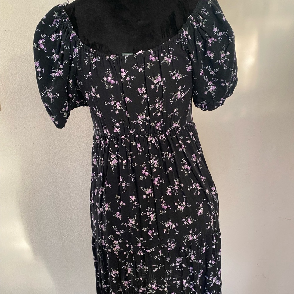 Black and purple flower dress